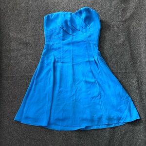 Express Vibrant Blue Strapless Dress